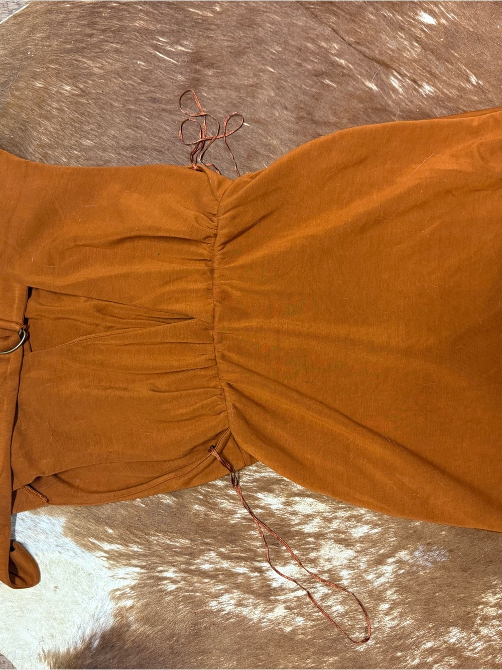 Free People Rust Knot-Front Mini Dress - Picture 2 of 3